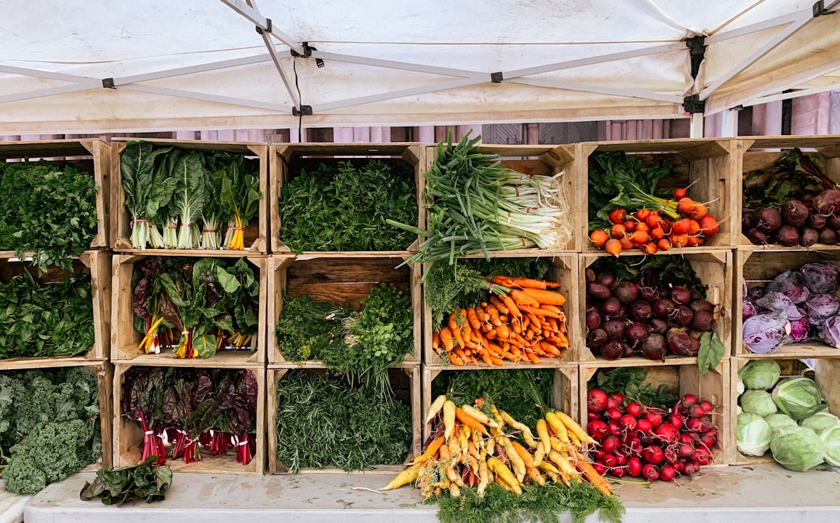 Fresh seasonal vegetables and sustainable cooking ingredients